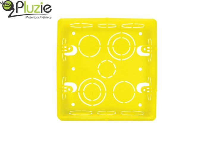 CAIXA DE LUZ 4X4 QUADRADA AMARELO - PLUZIE