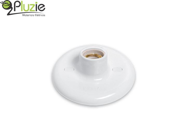PLAFON BOCAL PORCELANA E27 BRANCO - PLUZIE