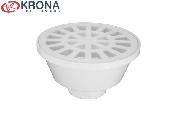 RALO REDONDO SIFONADO PVC 100X38X40MM BRANCO - KRONA
